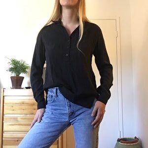 Cloth & Stone popover shirt Anthropologie black